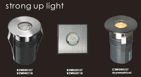 1 * el pequeño cuadrado 2W ahuecó luces del punto del LED Inground con la luz ascendente fuerte 1